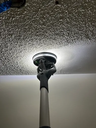 Popcorn ceiling removal project 2 - before and after transformation