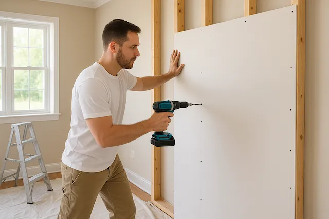 Smooth drywall finish in a bright GTA room