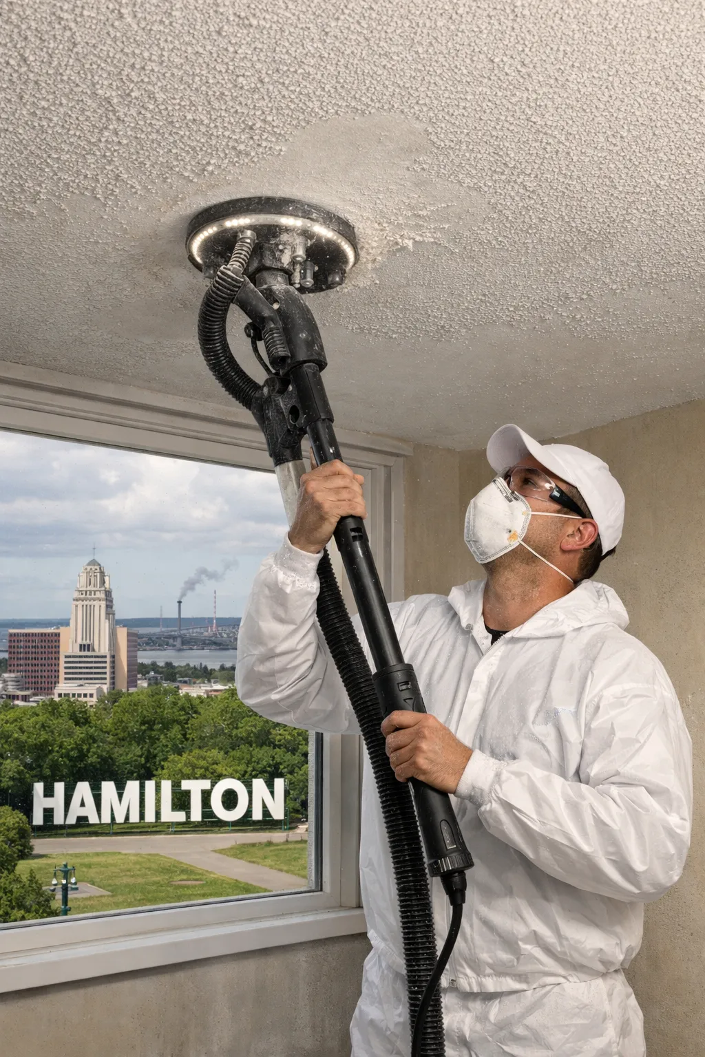 Painted vs unpainted popcorn ceiling removal in Hamilton