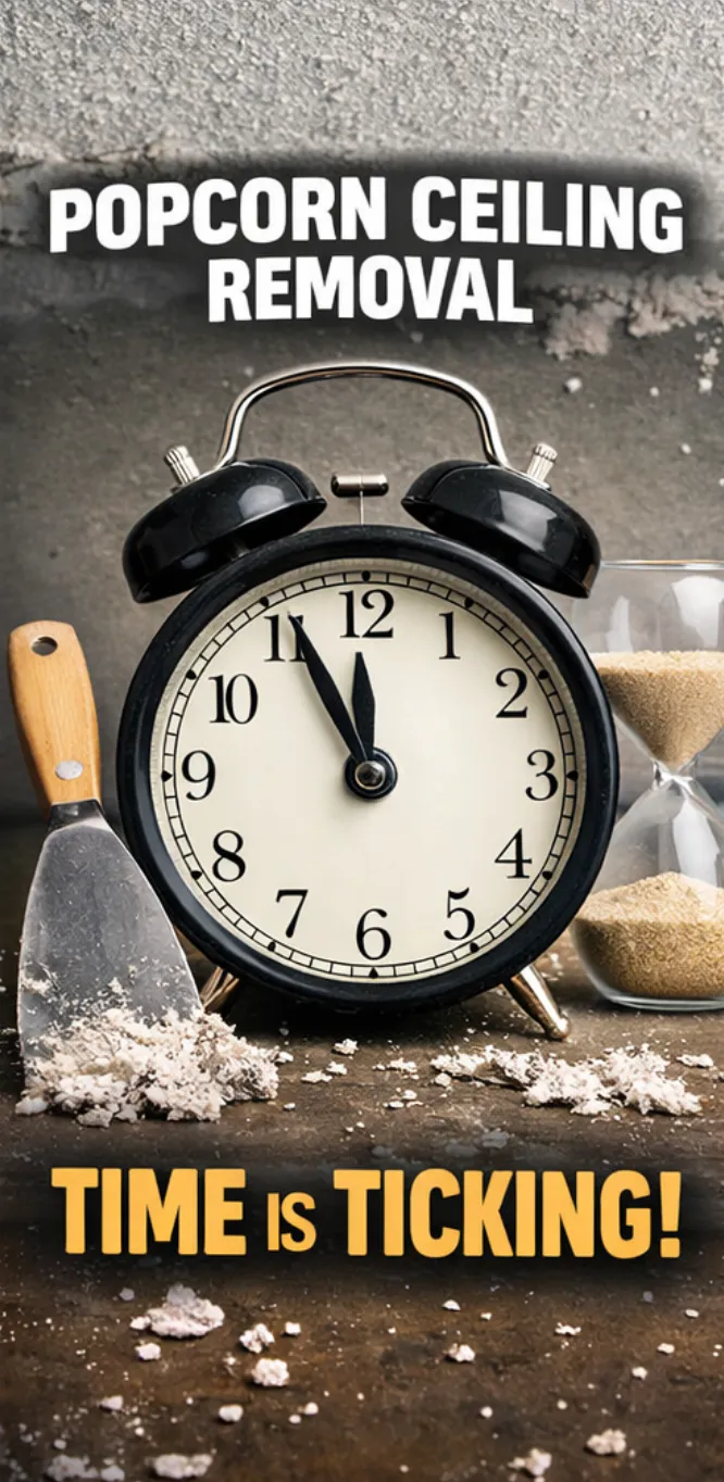 How long popcorn ceiling removal takes in Hamilton