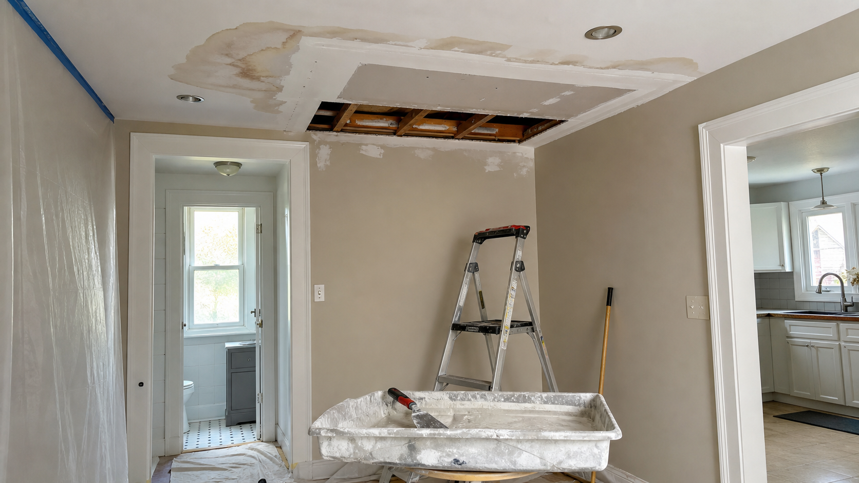 Ceiling Water Damage Drywall Repair in Hamilton: Leaks, Stains and Cut-Outs