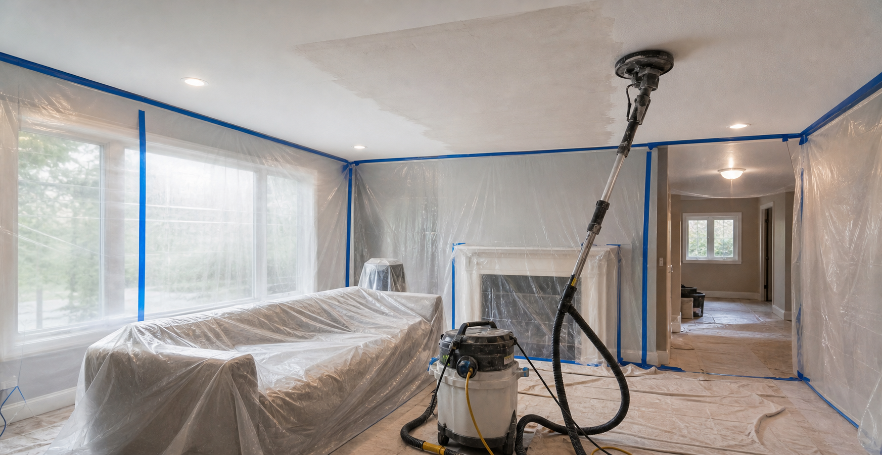 Dustless Popcorn Ceiling Removal in Oakville: What Dust-Controlled Really Means