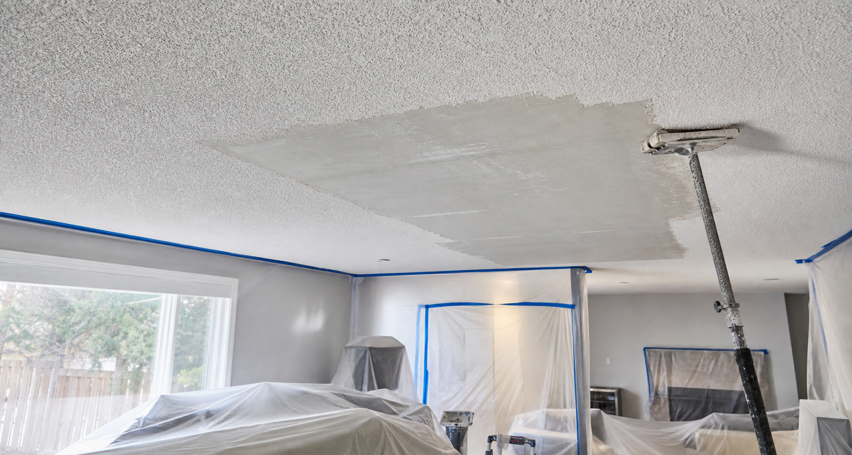 Painted Popcorn Ceiling Removal in Oakville: Why It Costs More