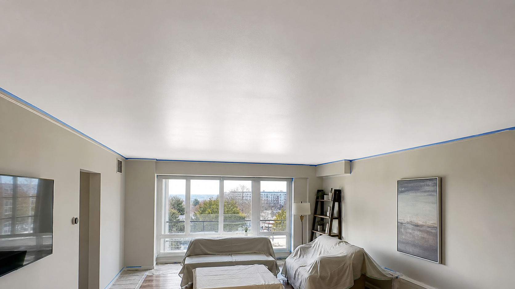 Popcorn Ceiling Removal Burlington: Condos, Bright Rooms, Painted Texture and Smooth Ceilings