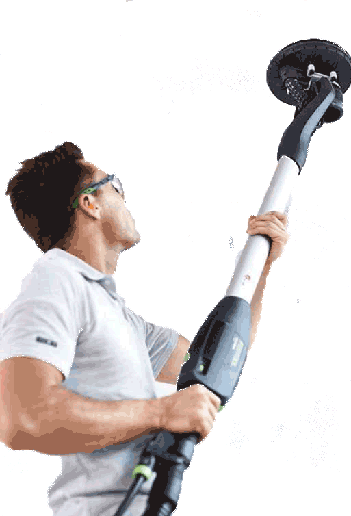 Popcorn ceiling removal — dust-controlled setup, EPF Pro Services