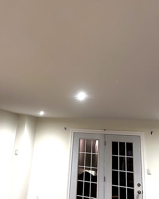 Popcorn ceiling removal — Hamilton (Ancaster) — Level 5 smooth finish
