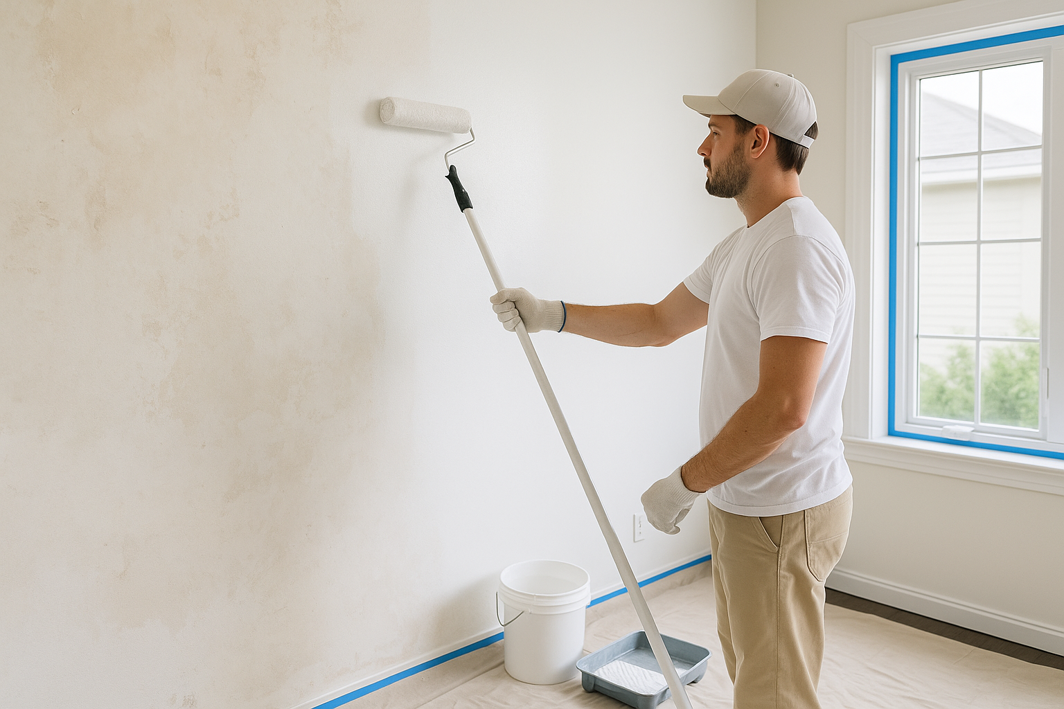 Wallpaper removal project 2 — adhesive wash and skim-coat