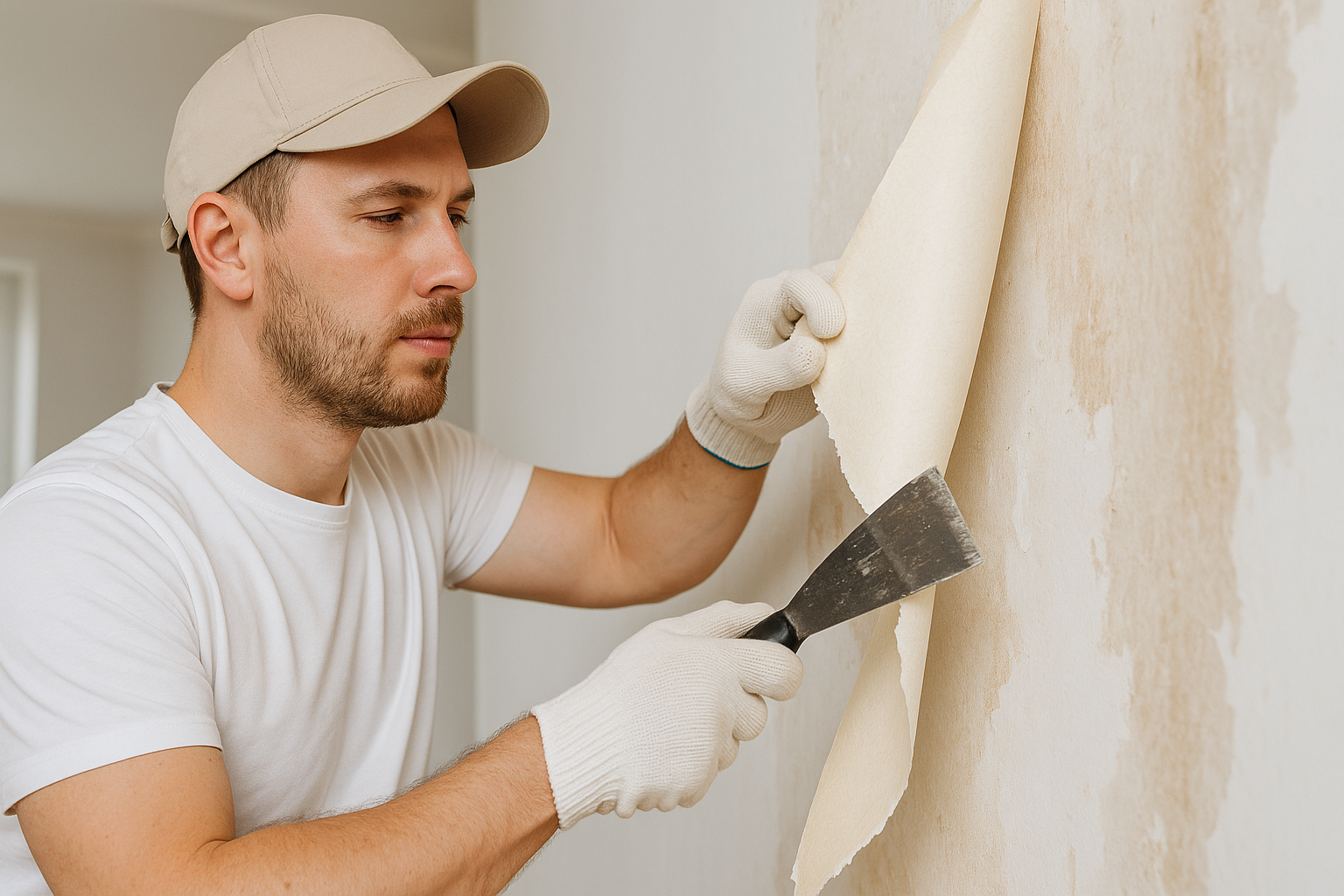 Wallpaper removal project 4 — adhesive wash and skim-coat